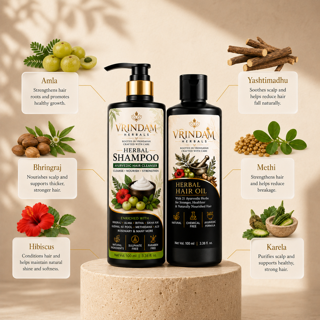 VRINDAM HERBALS Complete Hair Care Combo (200 ml + 200 ml)