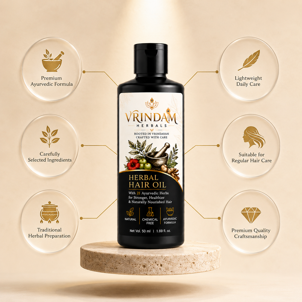 VRINDAM Herbal Hair Oil Twin Pack | 2 × 50 ml (100 ml)