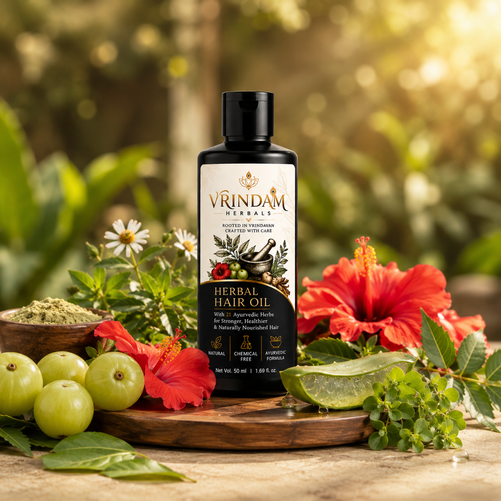 VRINDAM Herbal Hair Oil Twin Pack | 2 × 50 ml (100 ml)